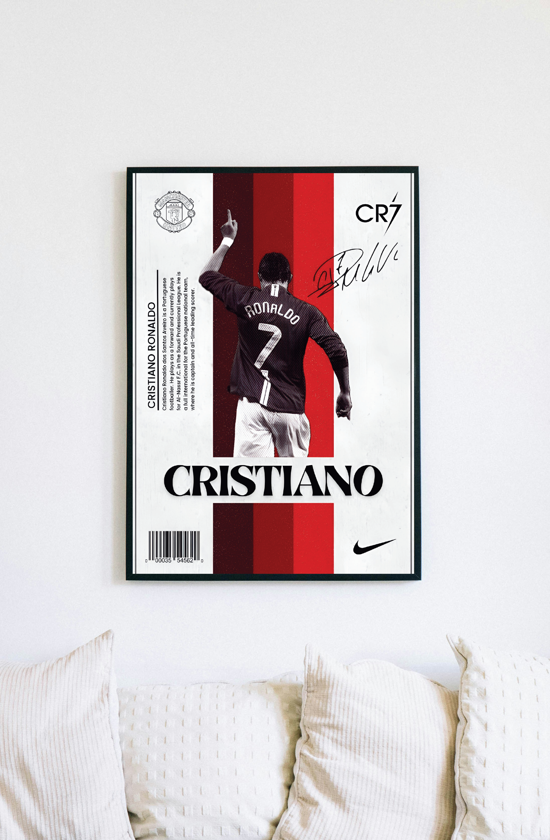 Cristiano Ronaldo Poster - CR7 Manchester United Number 7 A3 Print