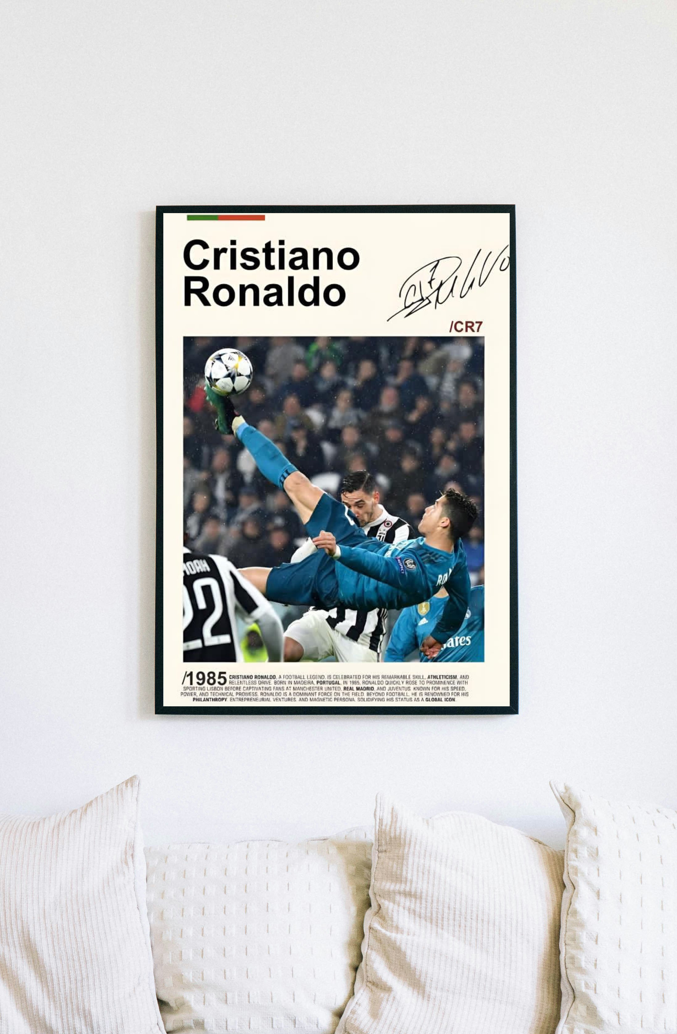 Cristiano Ronaldo Poster - Bicycle Kick Goal Real Madrid A3 Print