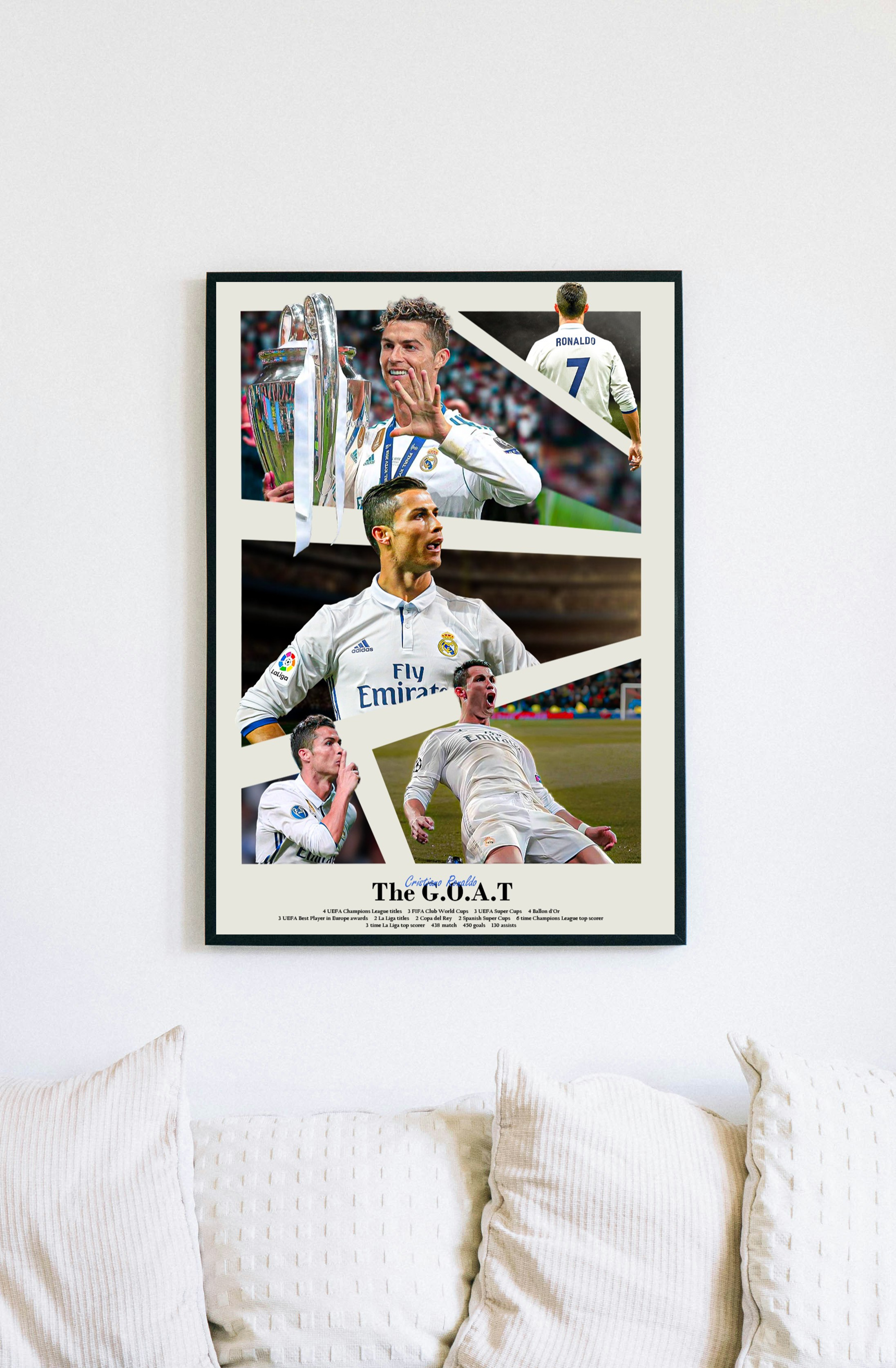 Cristiano Ronaldo Poster - The G.O.A.T Real Madrid Legend A3 Print